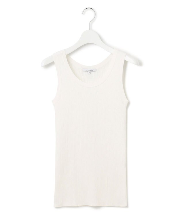 23区 L 【洗える】ニットリブ タンクトップ アイボリー系