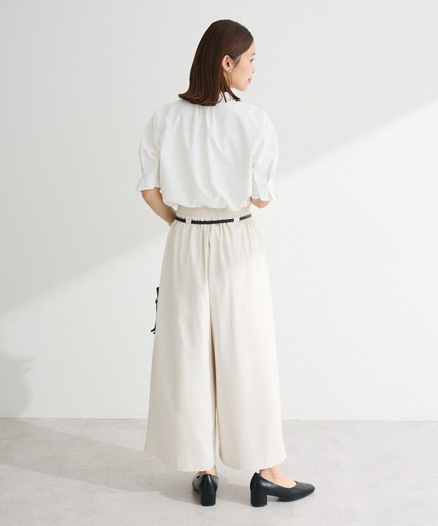 Green Parks タックショートスリーブブラウス Off White