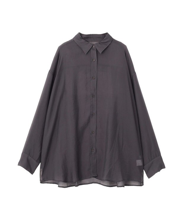 earth music&ecology シアーシャツ Charcoal Gray