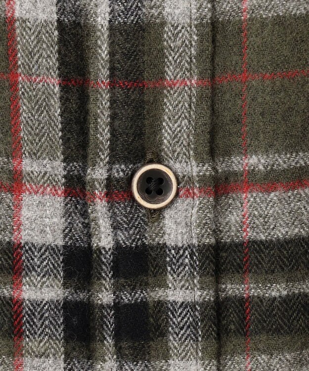 JOSEPH ABBOUD 【キングサイズ・柔らかな肌触り/暖かい】 ラフィーコットンフランネルシャツ カーキ系4