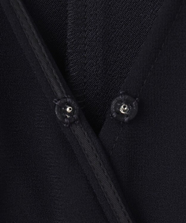 BEIGE， 【洗える】SENTIER / バックサテンカシュクールワンピース Navy x Black