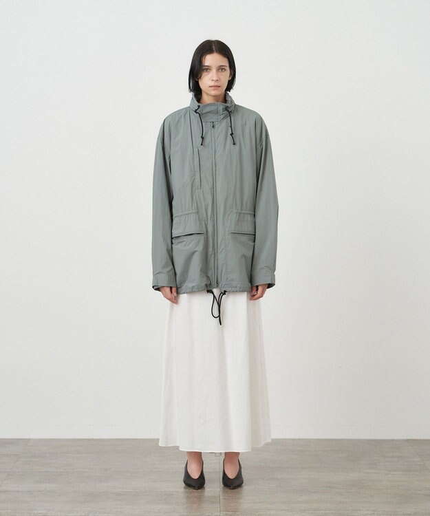 ATON VISCOSE CLOTH | バックフレアスカート WHITE