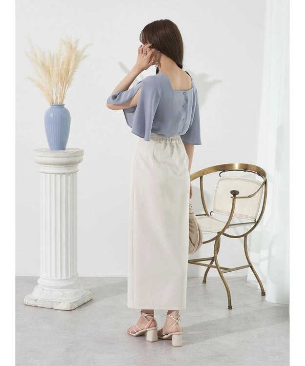 earth music&ecology ２ＷＡＹショルダースリットブラウス Off White