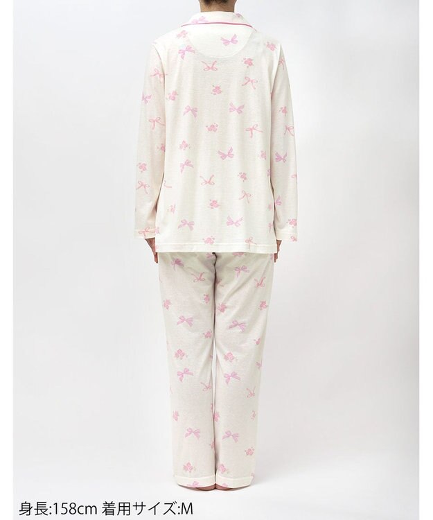 Wing パジャマ 綿100%(本体) 3Lまで対応 大きいサイズ 長袖 長ズボン レディース EP7049 ウイング／ワコール ピンク