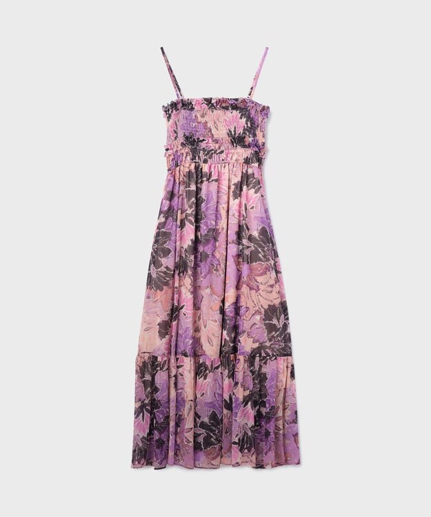 GRACE CONTINENTAL タイダイリーフプリントワンピース ラベンダー