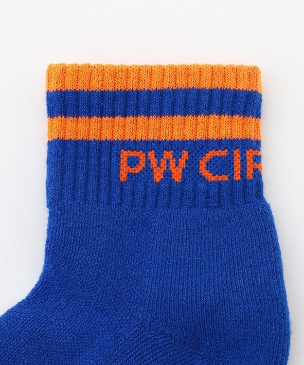PW CIRCULUS 【虫よけ加工】【WOMEN】ラインソックス ショート丈  ゴルフウェア レディース スカイブルー系