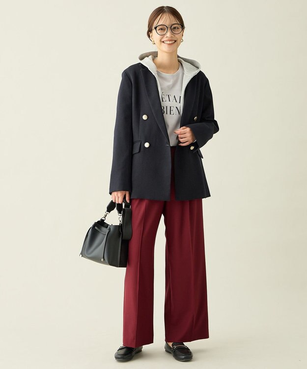 ANY L ウーリッシュＷブレストジャケット ネイビー