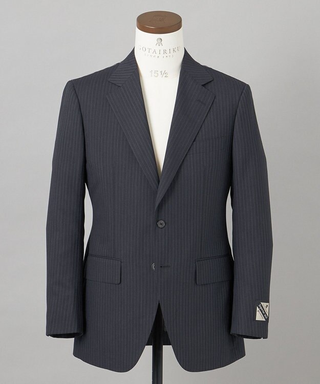 GOTAIRIKU 【御幸毛織】Superio160 ウールモヘヤシルクカシミヤ　スーツ（グレーストライプ） グレー系1