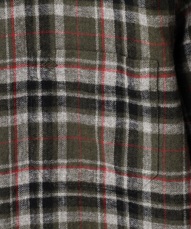 JOSEPH ABBOUD 【キングサイズ・柔らかな肌触り/暖かい】 ラフィーコットンフランネルシャツ カーキ系4