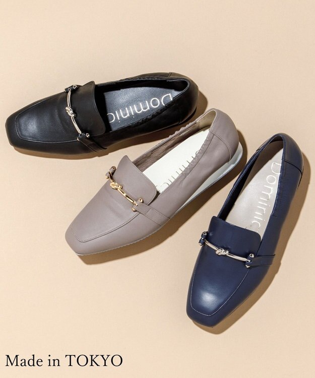 Dominic3 軽量 ノットビットソフトレザーローファー ブラック