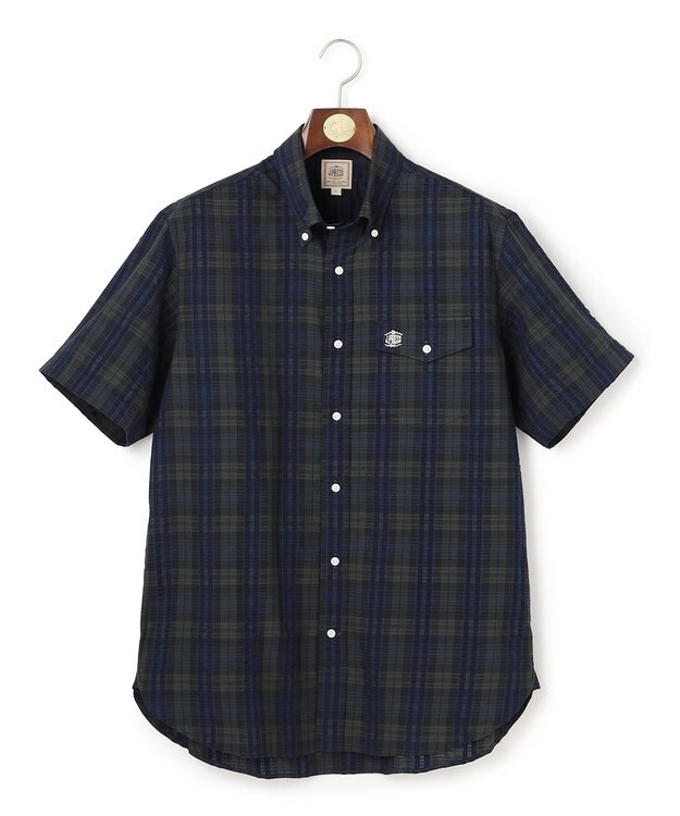 J.PRESS MEN 【Aero Weave】クールマックスサッカー チェック シャツ / B.D. ネイビー系3