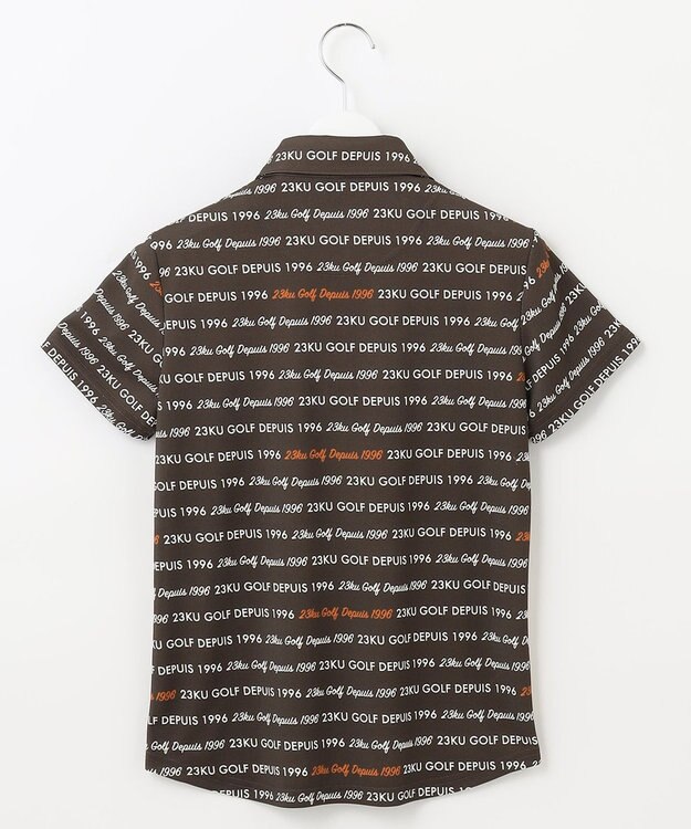 23区GOLF 【WOMEN】【吸水速乾/UVケア】ロゴパターンプリント 総柄半そで ポロシャツ ブラウン系5