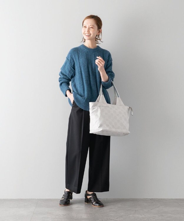 MIYABIYA La quoh with kirakaracho 南蛮七宝ベーシックプリント ミディアムトート 月白(ライトグレー)