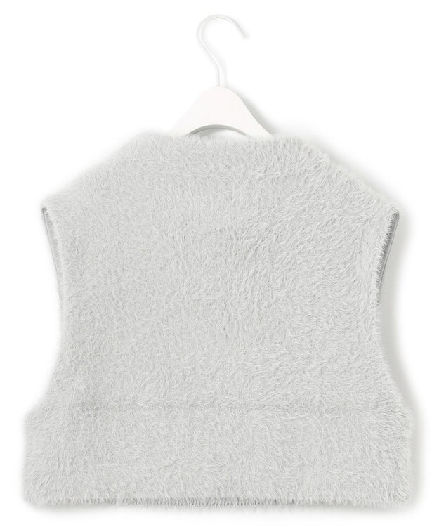 ICB ヘアリーショートジレ ライトグレー系