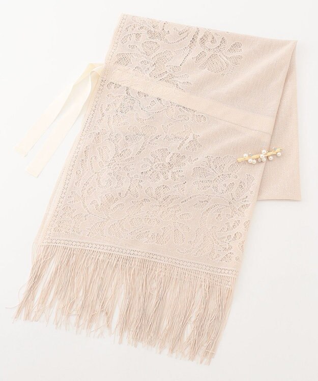 GRACE CONTINENTAL ピン付レースストール ベージュ