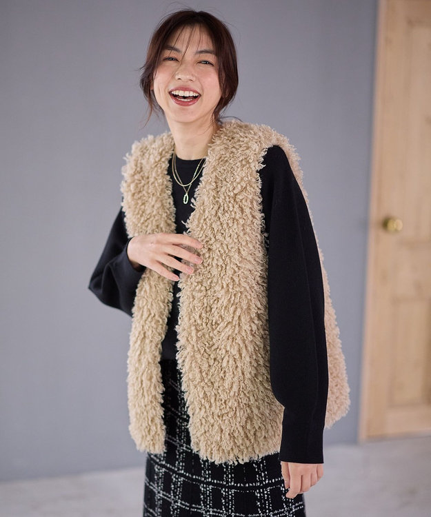 ANY 【手洗い可】カールボアジレ ベージュ