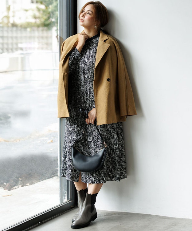 吸水速乾/UVケア/防シワ性】シャドージオメトリックプリント 吸水速乾/UVケア/防シワ性】シャドージオメトリックプリント