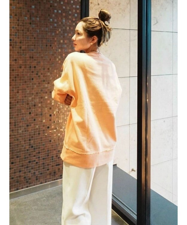 Green Parks ワイドシルエット裏毛プルオーバー Salmon Pink