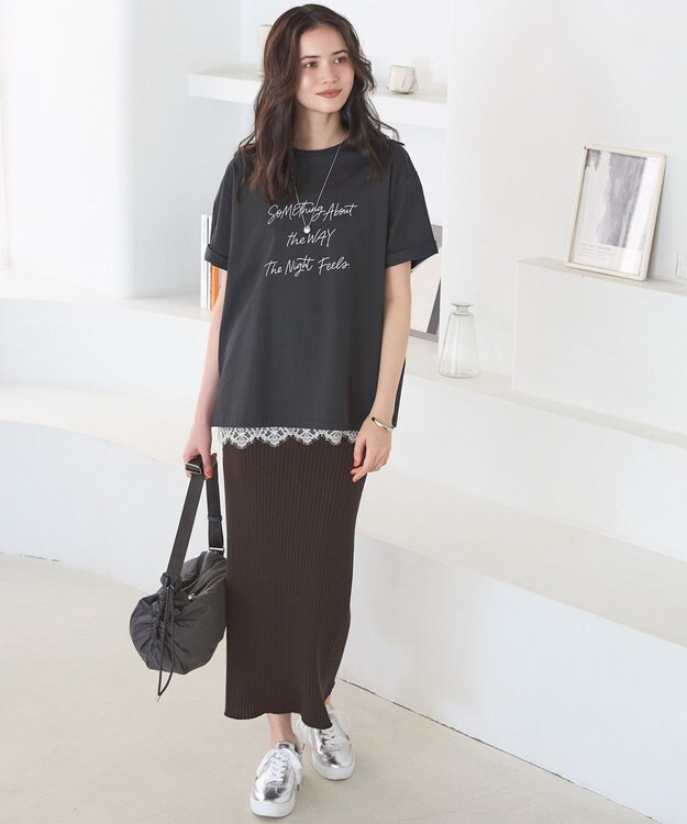 23区 S 【SLOW/一部店舗限定】ヴィンテージライク ロゴ Tシャツ グレー系