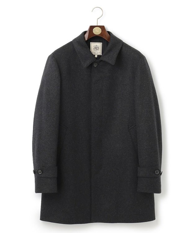 J.PRESS MEN ウールカシミヤビーバーステンカラーコート グレー系