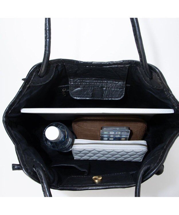 UNBILLION ピークスピーク PEAKS PEAK / 牛革レザーメッシュトートL ブラック