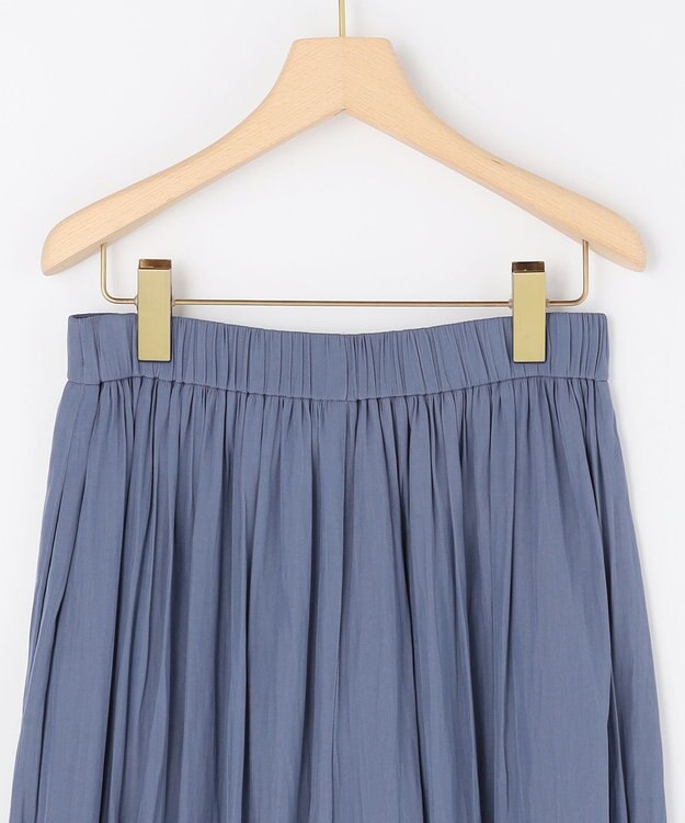 組曲 ギャザーライトデシン パンツ ダルブルー系