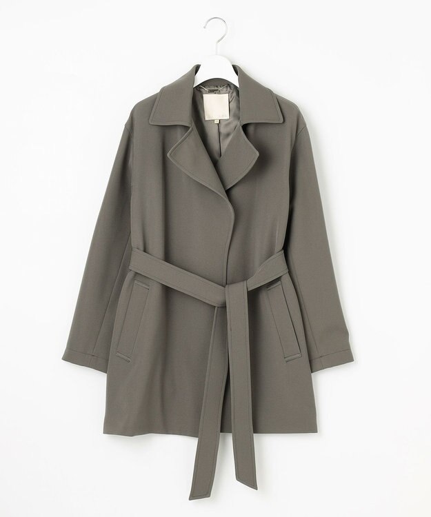 自由区 ミドル丈 トレンチコート グレー系