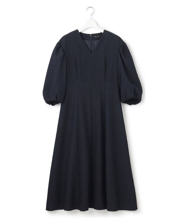 23区 S 【APPLAUDIR】マトラッセジャカード フレアドレス ネイビー系