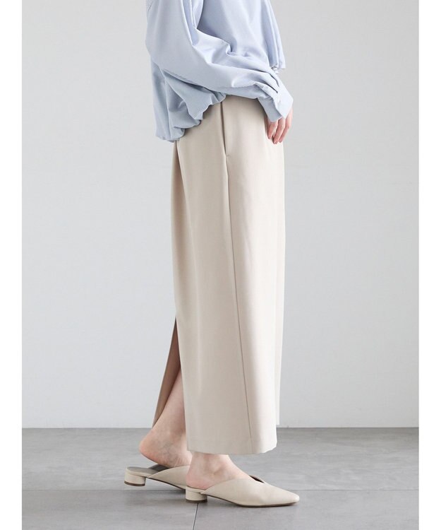 Te chichi 【雑誌掲載アイテム】ダブルクロスイージーナロースカート ベージュ