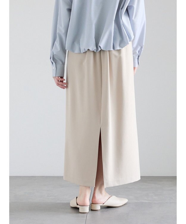 Te chichi 【雑誌掲載アイテム】ダブルクロスイージーナロースカート ベージュ
