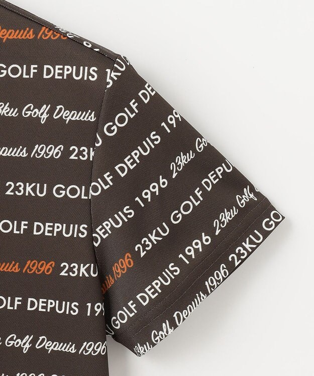 23区GOLF 【WOMEN】【吸水速乾/UVケア】ロゴパターンプリント 総柄半そで ポロシャツ ブラウン系5