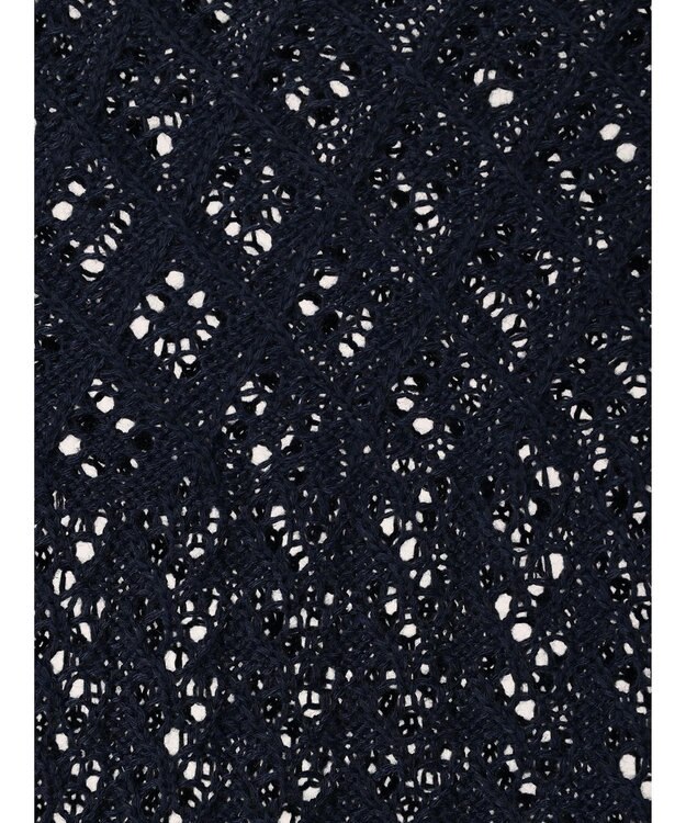 earth music&ecology 裾レース透かしニットプルオーバー Navy
