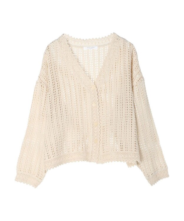 Green Parks インド綿　レース編みカーディガン Natural