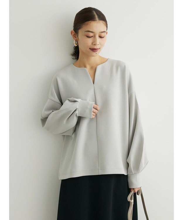 Green Parks キーネックダンボールプルオーバー Light Gray