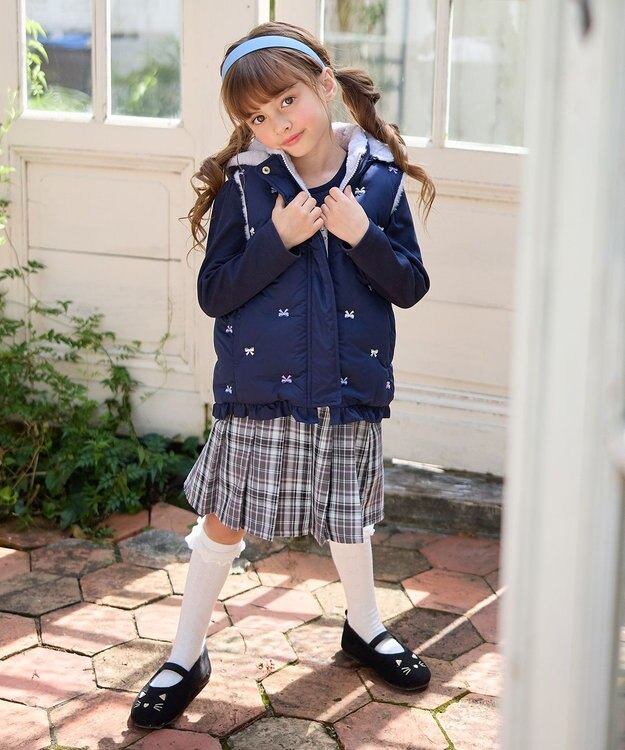 ANY KIDS 中綿リバーシブルベスト ネイビー