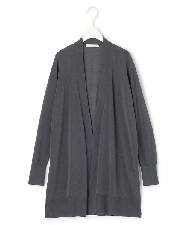 ICB 【洗える】 ウールアセテートハイゲージ カーディガン ミディアムグレー系