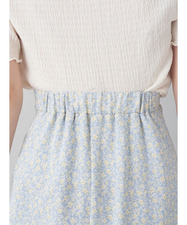 earth music&ecology フラワープリントフレアスカート Sax