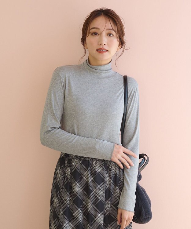 ANY L シアータートルネック TOPグレー