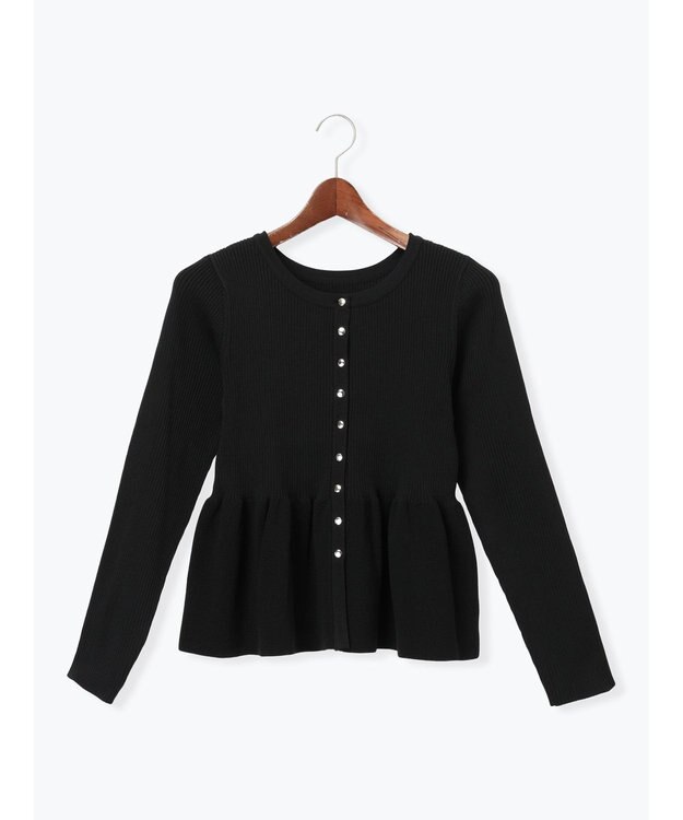 Te chichi 前後2WAYペプラムカーディガン ブラック