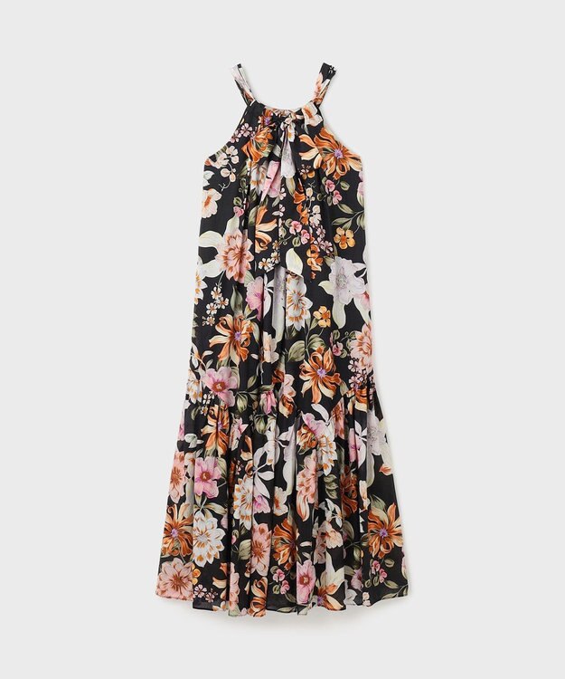 GRACE CONTINENTAL フラワープリントキャミドレス ブラック