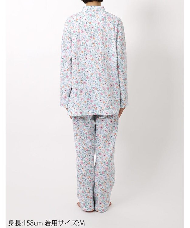 Wing パジャマ 長袖 長ズボン 綿混(本体) あったか レディース EP6010 ウイング／ワコール メロン