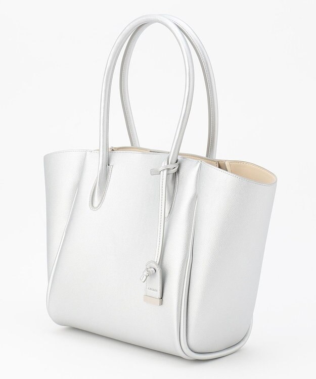 J.PRESS LADIES 【3点セット・A4サイズ収納可】クラシック マトリョーシカ トートバッグ シルバー系