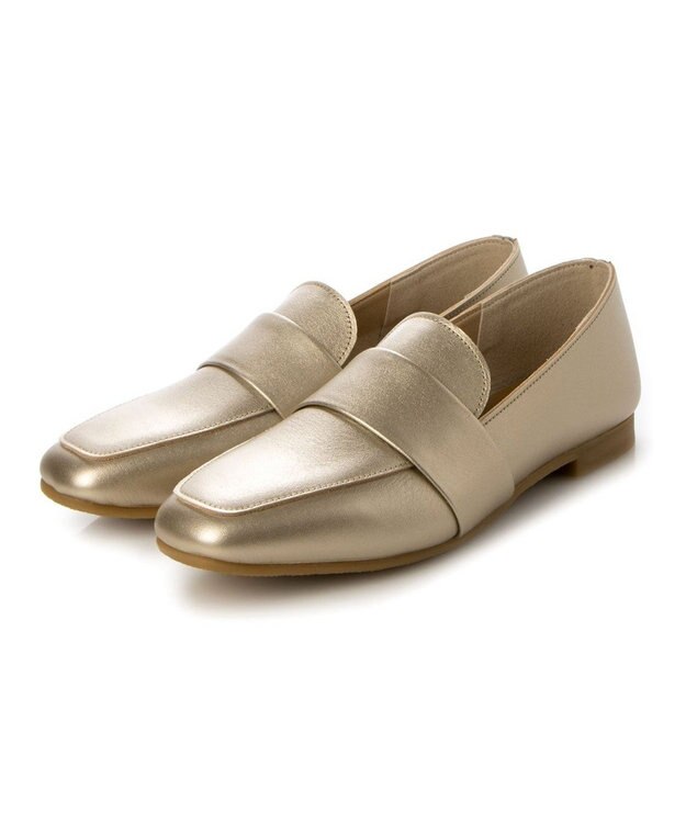 ing <ing>【WEB限定】レザーベルトローファー ゴールド