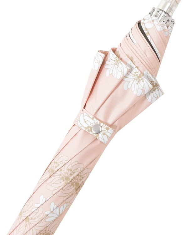 MOONBAT 【一級遮光/軽量】PAUL & JOE 晴雨兼用 日傘 長傘 総柄クリザンテーム 遮熱 UV ピーチ