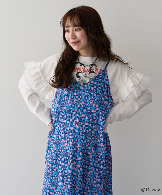 Green Parks ミッキー＆フレンズ／ジャガードキャミワンピース Blue