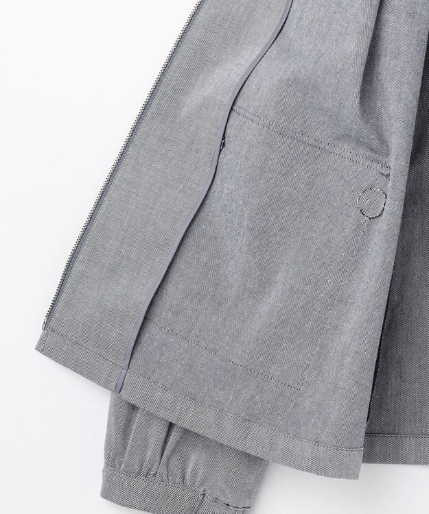 J.PRESS LADIES L TCリネン ドライツイル ノーカラー ブルゾン グレーシャンブレー系