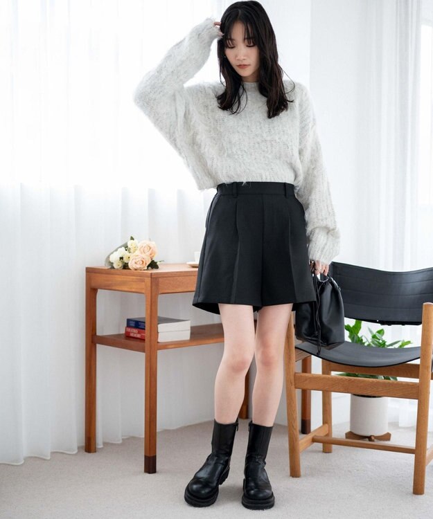 WEGO タックショートパンツ ブラック