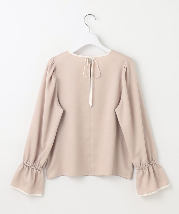 Feroux 【洗える】バイカラー ブラウス ベージュ系