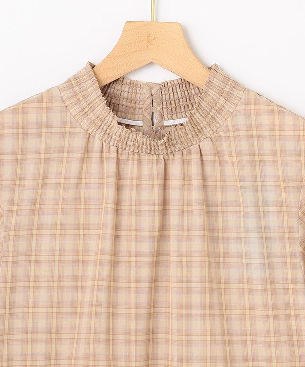 組曲 L ライトトロピカルティアード ブラウス ベージュ系3