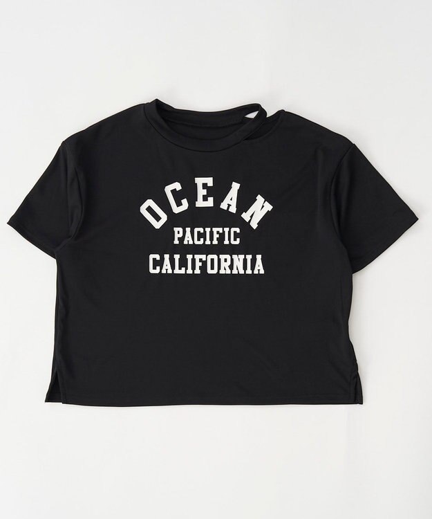 OP／FILA 【Ocean Pacific】Ｔシャツ付きセパレート水着3点セット ブラック